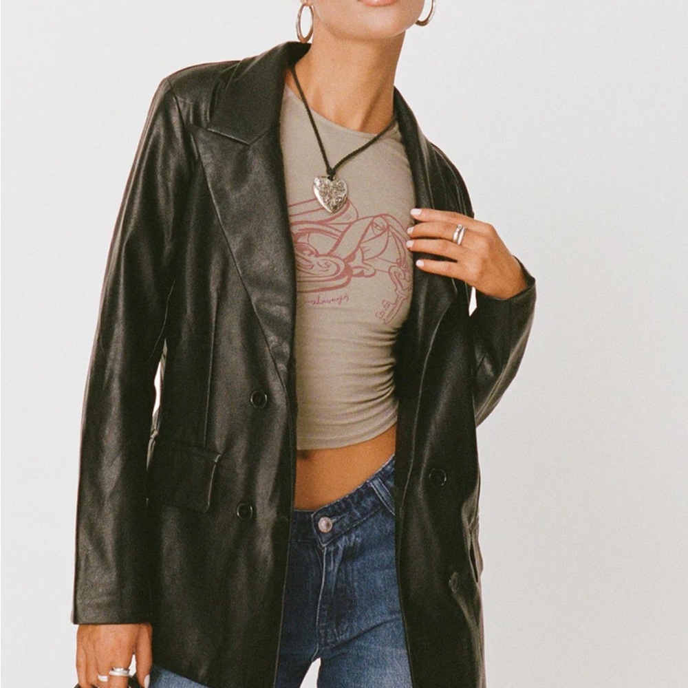 Princess Polly Black Leather Jacket
